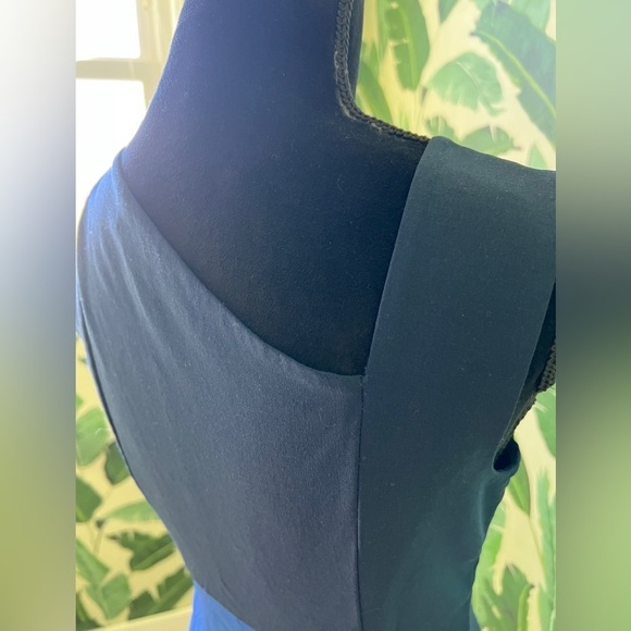 Diane Von Furstenberg Women’s Blue Colorblock Asymmetric Midi Tank Dress 4 - Picture 8 of 10